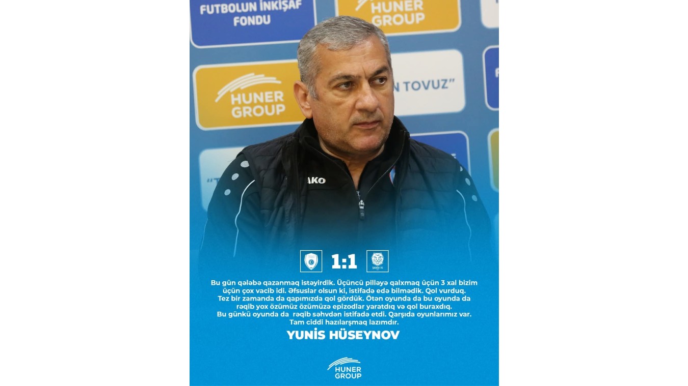 Yunis Hüseynov: "Tam ciddi hazılarşmaq lazımdır"