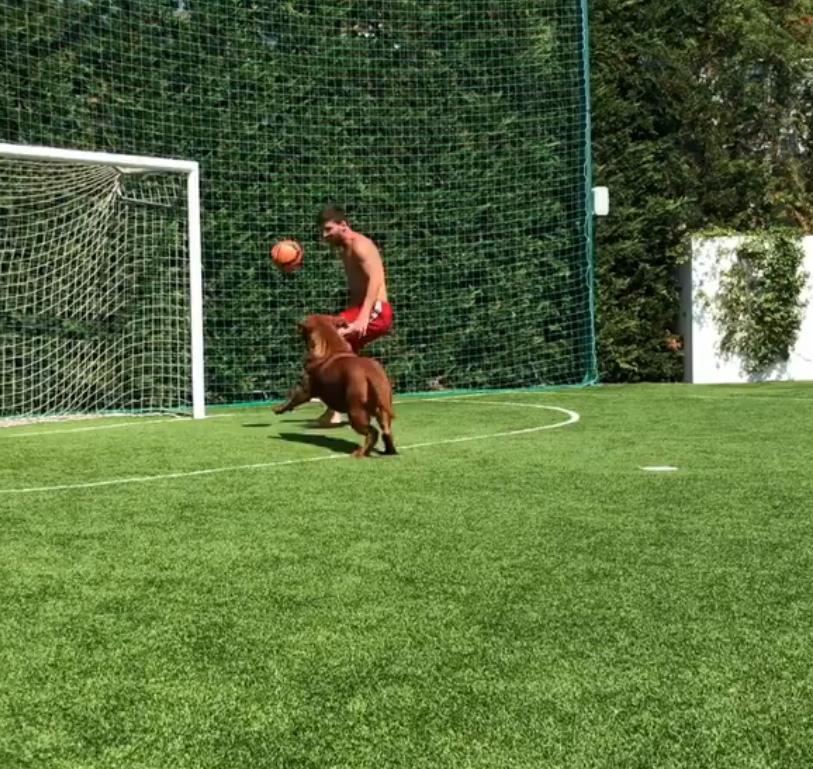Messi itlə futbol oynadı - Foto-Video