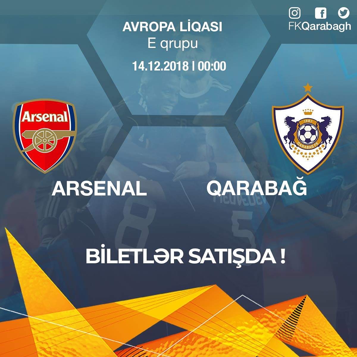 "Arsenal" - "Qarabağ" matçının biletləri satışda