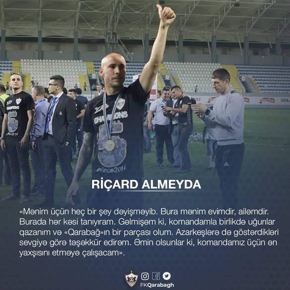 Riçard Almeyda: "Qarabağ" mənim evimdir, ailəmdir"