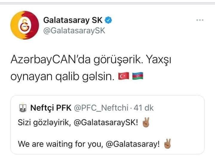"Qalatasaray" "Neftçi"yə cavab verdi - Foto