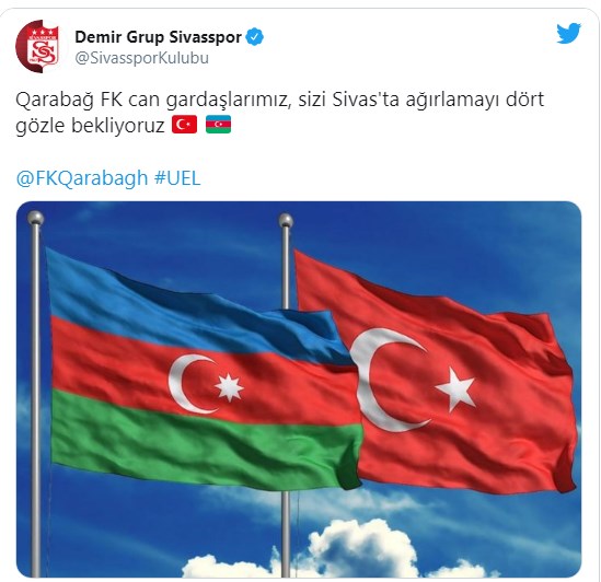"Sivasspor"dan "Qarabağ"a: "Can qardaşım" - Foto