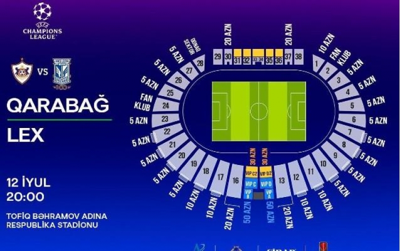 "Qarabağ" - "Lex" oyununa biletlər satışda